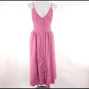 NEW Free People Pleated Maxi dress pink sz M